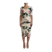 Witte Bloemen Sheath Jurk Dolce & Gabbana , Multicolor , Dames