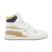 Metallic Leren Sneaker met Banden Isabel Marant , Yellow , Heren