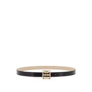 Metalen Logo Leren Riem Omkeerbaar Italië Givenchy , Black , Dames