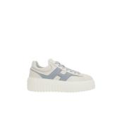 Blauw-Grijs Leren Lage Sneakers Hogan , White , Dames