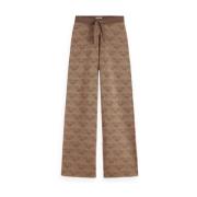 Monogram Jacquard Gebreide Broek Scotch & Soda , Beige , Dames