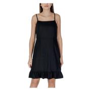 Linnen Viscose Jurk voor Dames Lente/Zomer b.young , Black , Dames