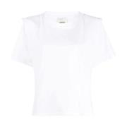 Witte Katoenen T-shirt met Gestructureerde Schouders Isabel Marant , W...