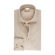 Beige Corduroy Slim Fit Overhemd Stenströms , Beige , Heren