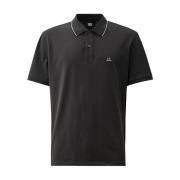 Zwarte Katoenen Piqué Polo Shirt C.p. Company , Black , Heren