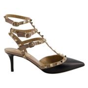 Zwart Beige Rockstud Hakken Valentino Garavani , Black , Dames