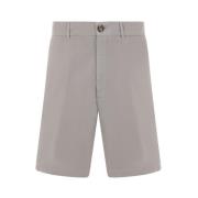 Grijze Katoenen Gabardine Shorts Brunello Cucinelli , Beige , Heren