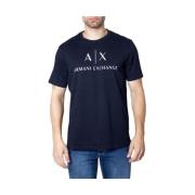 Blauw Katoenen Heren Lente/Zomer T-Shirt Armani Exchange , Blue , Here...