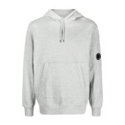 Grijze Melange Diagonal Raised Fleece Hoodie C.p. Company , Gray , Her...