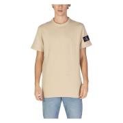 Heren Katoenen T-shirt en Polo Calvin Klein Jeans , Beige , Heren