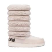 Witte platte schoenen met bonteffect Love Moschino , White , Dames