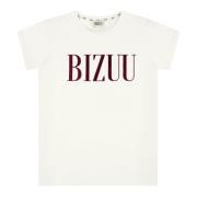 T-shirt met logo en ronde halslijn Torom crème Bizuu , White , Dames