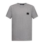 T-shirt met logo applicatie Dolce & Gabbana , Gray , Heren