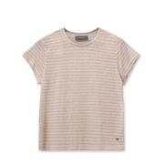 Gestreepte Tee Top in Rose Smoke MOS Mosh , Beige , Dames