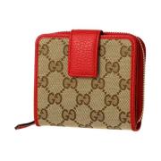 Rode Originele GG Stof Portemonnee Gucci , Red , Dames