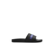 Rubber slides met logo Dsquared2 , Black , Heren