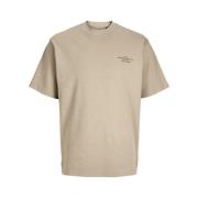 Premium Branding Crew Neck Tee Greige Jack & Jones , Beige , Heren