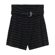 Zwarte High-Waist Lurex Shorts IRO , Black , Dames