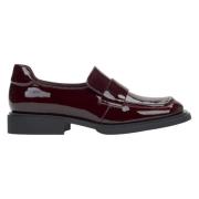 Burgundy Loafers voor dames gemaakt van Patent Echt Leer Estro , Red ,...