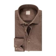 Slim Fit Flanellen Overhemd met parelmoer knopen Stenströms , Brown , ...