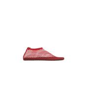 Rode Mesh Vierkante Neus Platte Schoenen Christopher Esber , Red , Dam...