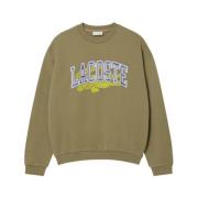 Franse Stijl Sweater met Originele Print Lacoste , Green , Heren