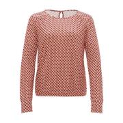 Abstracte korte mouw top Opus , Red , Dames