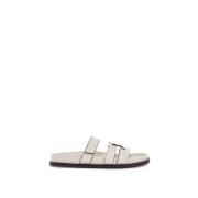 Sportieve Leren Slides Tory Burch , White , Dames