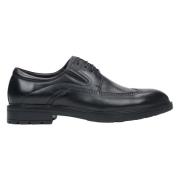 Zwarte heren brogues gemaakt van echt leer Estro , Black , Heren