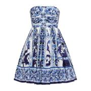 Jurk met Majolica-print Dolce & Gabbana , Blue , Dames