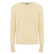 Kasjmier Crewneck Trui in Blauw Drumohr , Beige , Heren