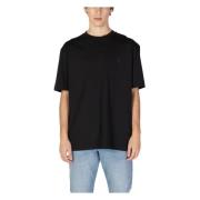 Heren Herfst/Winter Katoenen T-Shirt Calvin Klein Jeans , Black , Here...