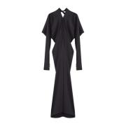 Kimono Mouw Midi Jurk Lanvin , Black , Dames