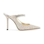 Glitterstof Muiltjes met Kristalband Jimmy Choo , Yellow , Dames