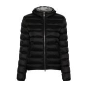 Zwarte Satijnen Hooded Donsjas Colmar , Black , Dames