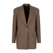 Geruite Blazer Pinko , Brown , Dames