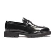 Zwarte leren heren penny loafers Kazar Studio , Black , Heren