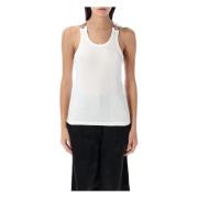 Witte Geribbelde Tanktop met Gespen Jean Paul Gaultier , White , Dames