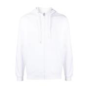 Witte Rits Sweatshirt Casual Sweater Hoodie Moschino , White , Heren