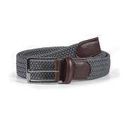 Grijze Gevlochten Stretch Riem met Leren Afwerking Howard London , Gra...