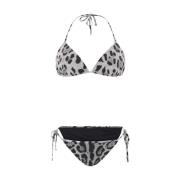 Luipaardprint Bikini Set met Pouch Dolce & Gabbana , Black , Dames