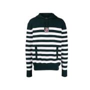 Wollen Logo Sweatshirt Horizontale Strepen Hoodie Balmain , Black , He...