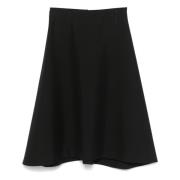 Zwarte Virgin Wool Midi Rok Marni , Black , Dames