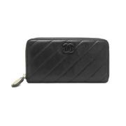 Pre-owned Leather wallets Chanel Vintage , Black , Dames