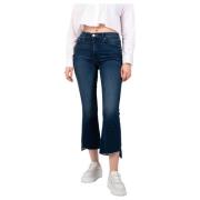 Chic Insider Crop Stay Fray Jeans Mother , Blue , Dames