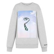 Grafische Print Katoenen Sweatshirt Moschino , Gray , Dames