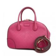 Pre-owned Leather handbags Gucci Vintage , Pink , Dames