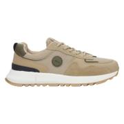 Dames Beige Sneakers gemaakt van Zacht Textiel & Eco-Leer ES8 Er001158...