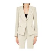 Single-Breasted Blazer Jas Liu Jo , Beige , Dames