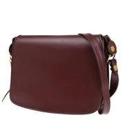 Pre-owned Leather shoulder-bags Cartier Vintage , Red , Dames